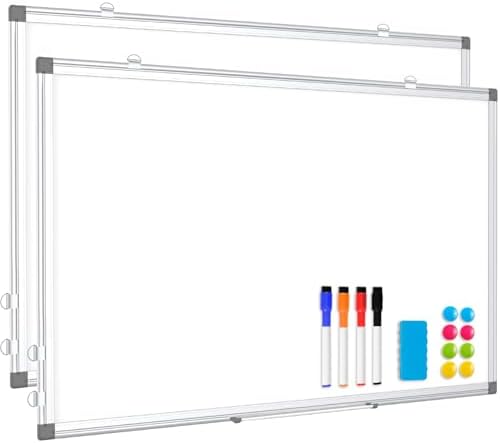 Double-Sided White Board Dry Erase Magnetic Whiteboard Wall 72x40, 2-Pack