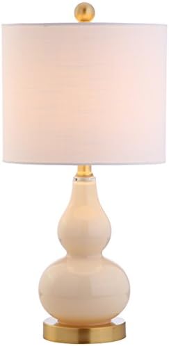 JONATHAN Y Anya Gourd Glass Table Lamp 20.5", Ivory