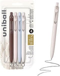 uniball™ Zento Gel Pens, Black Ink, 0.7mm Medium Point, Retractable, 4 Count, Smooth Writing, Quick-Drying, No Smear, No Bleed, Macrame Barrel Colors