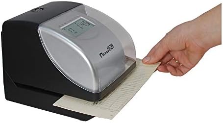 Acroprint Electronic Time Clock Machine – Time Stamp Machine for Employees, Ideal for Small Business, Accommodates Right or Left-Hand Time Cards, Selectable Hour Format