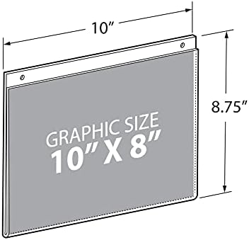 Azar Displays 162719 10-Inch Width by 8-Inch Height Wall U-Frame with Pre-Cut Hanging Holes, 10-Pack