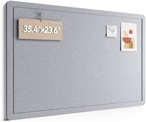 Fluxynara 35.4" x 23.6" Bulletin Board, Soft Gray