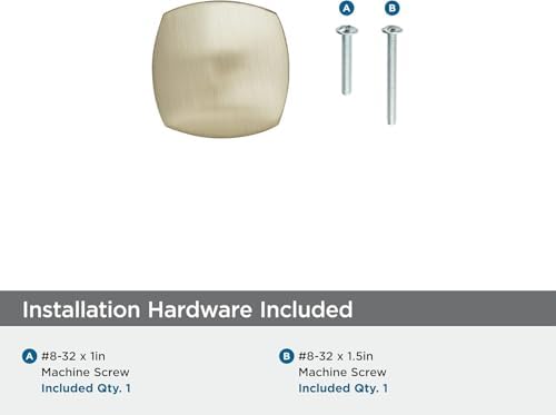 Amerock 10 Pack 1-1/4" Square Stature Golden Champagne Cabinet Knob