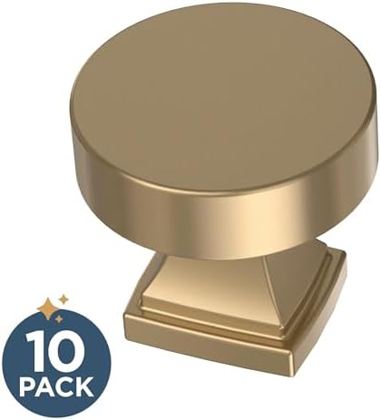 Franklin Brass 10 Pack Champange Bronze Cabinet Knobs 1-1/16 inch (27mm) Kitchen Cabinet Handles and Drawer Knobs for Cupboards, Dressers, Furniture, Bathroom Vanity |Tiered Foot