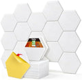 18 Pack Hexagon Acoustic Panels,12" X 10" X 0.4" High Density Sound Absorbing Panels Soundproof Wall Panels for Home Sound Proof Insulation Beveled Edge Studio Treatment Tiles (White)