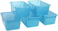 Storex Small Cubby Bins – Plastic Storage Containers for Classroom, 12.2 x 7.8 x 5.1 inches, Candy Teal, 5-Pack (62480A05C)