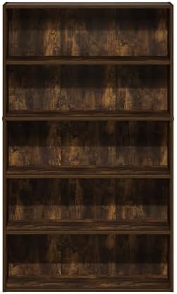 Furinno PASIR 5-Tier Book Shelf with Open Shelf, Amber Pine