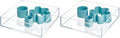 iDesign Clear Drawer Organizer, 8" x 8" x 2" | Pack of 2 | For Silverware | Kitchen Storage | Clarity Collection