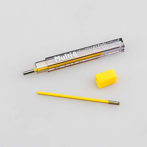 Pentel Arts 8 Colour Pencil Lead Refill, Yellow, 24 Pieces of Lead (CH2-G)