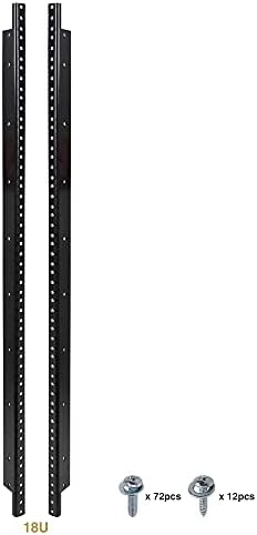 Sound Town 2-Pack 18U Steel Rack Rails, with Black Powder Coated Finish and Screws (ST-RR-18U)