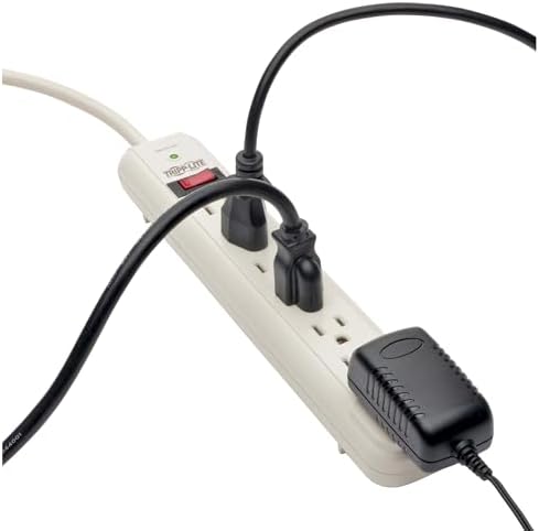 Tripp Lite 7 Outlet Surge Protector Power Strip, Extra Long Cord 25 ft., 1080 Joules, Lifetime Limited Warranty & $25K Insurance (TLP725) Light Gray