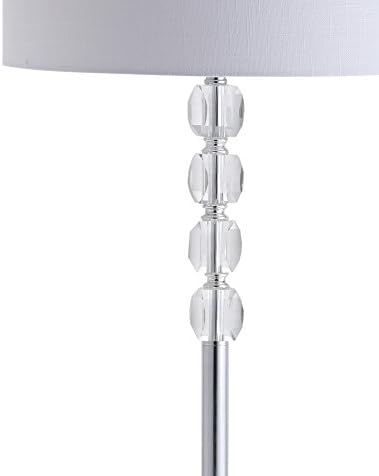 JONATHAN Y Aubrey Floor Lamp 59.5" Crystal Metal, Clear/Chrome