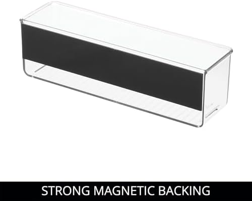 iDesign Magnetic Clear Plastic Organizer Bins, Medium, 4-Pack