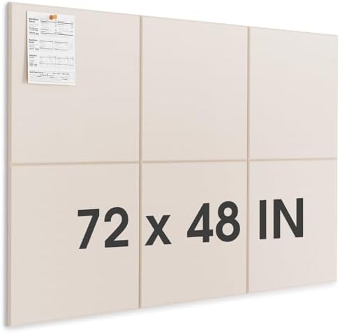 MaxGear Extra Large Bulletin Board 72" x 48", Light Tan Felt Wall Tiles