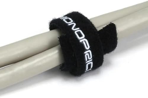 Monoprice Hook & Loop Fastening Cable Ties 6inch, 100pcs/Pack - Black
