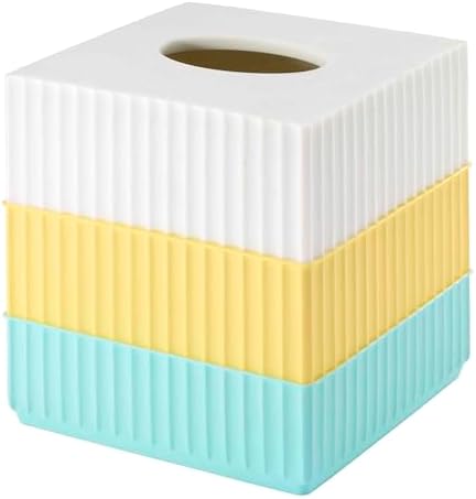 IZOD - Tissue Box Cover, Resin Countertop Bathroom Accessories, Dorm Room Essentials, Striped Bathroom Decor (Clubhouse Collection, Aqua)