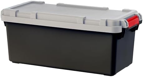 IRIS USA 2-Pack 15 Gallon Lockable Storage Trunk TrailBox, Dark Gray/Gray