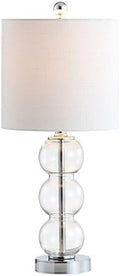 JONATHAN Y February 21" Stacked Sphere Table Lamp, Clear/Chrome