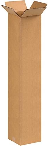 BOX USA 8x8x42 Tall Corrugated Boxes, Tall, 8L x 8W x 42H, Pack of 20 | Shipping, Packaging, Moving, Storage Box for Home or Business, Strong Wholesale Bulk Boxes