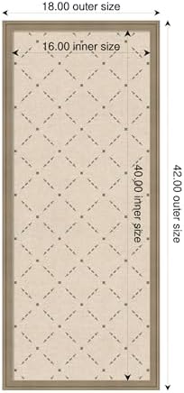 Kate and Laurel Framed Fabric Pinboard 18 x 42, Green Lattice Pattern Printed Linen Classic Bulletin Board for Use as a Vision Board or Wall Organization, Florence Light Brown Frame
