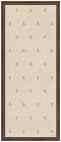 Kate and Laurel Framed Fabric Pinboard 18 x 42, Beige Botanical Block Print Printed Linen Classic Bulletin Board for Use as a Vision Board or Wall Organization, Florence Medium Brown Frame