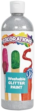 Colorations Paraben-Free Washable Glitter Paint for Kids, Silver