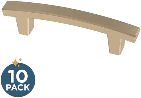 Franklin Brass (10-Pack) – Champagne Bronze Cabinet Handles, 3 Inch Hole Center, Pulls for Drawers, Kitchen Cabinet Door, Dressers | Pierce