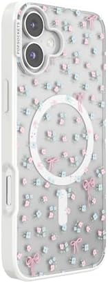 PopSockets iPhone 16 Plus Phone Case with MagSafe, Wireless Charging Compatible, Bow - Bows & Blooms