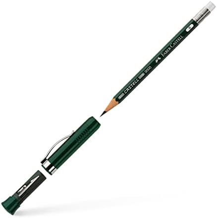 Faber-Castell Perfect Pencil Castell 9000 in Gift Box - #2 Pencil with Built-in Pencil Sharpener and Extender
