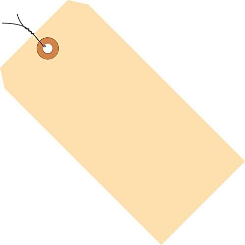 Top Pack Supply Shipping Tags, Pre-Wired, 13 Pt., 3 3/4" x 1 7/8", Manila (Pack of 1000)