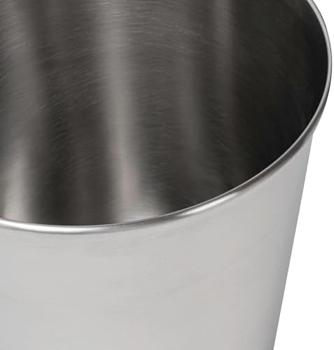 happimess Nolan 2 Gal Smooth Steel Wastebasket, Brushed Steel, Set of 2
