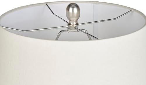 Nourison Home 23" Distressed Cream/Beige Rustic Ceramic Jar Table Lamp for Bedroom, Living Room, Dining Office, with Ivory Shade