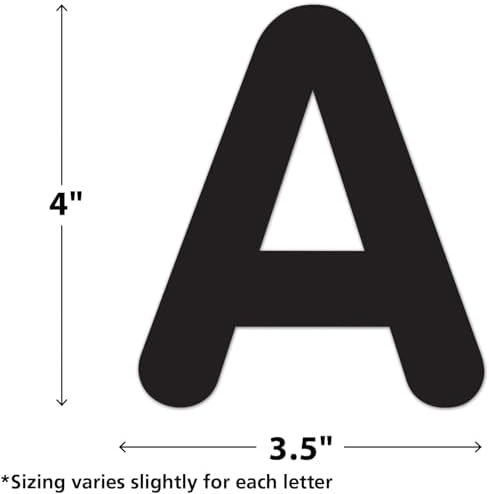 Teacher Created Resources Self-Adhesive Black 4" Classic Letters Uppercase (TCR9640)