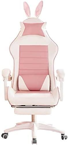 Office Chair Computer Gaming Chair Reclining Armchair Internet Cafe Gaming Chair with Footrest Office Furniture Pink Chair (Color: Blue with Footrest) (Color : Purple no footrest) (Yellow With