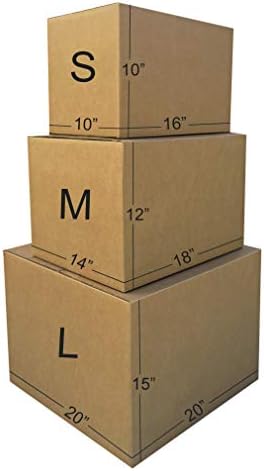 Amazon Basics Cardboard Moving Boxes in Small, Medium and Large Sizes (Assorted), Pack of 30, Brown