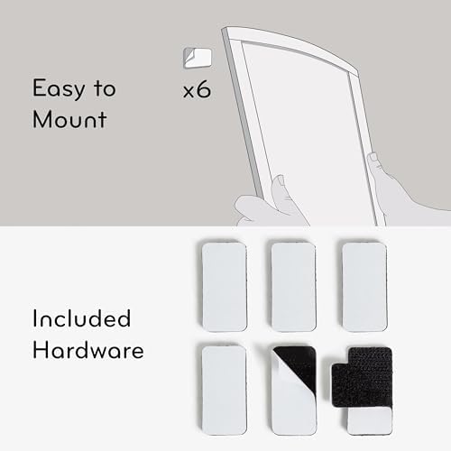U Brands Magnetic Dry Erase Board White Board, 16" x 20", Black and Grey Frame, Includes Marker and Magnet