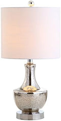 JONATHAN Y Colette 20" Glass Mini Bedside Table Lamp, Silver