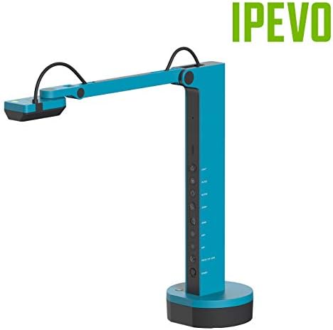 IPEVO VZ-X Wireless 8MP Document Camera, 3 Modes of Connectivity — Wi-Fi, HDMI, and USB, Compatible with Web Conferencing Software, Works Wirelessly with iOS, tvOS, and Android,Black, Blue