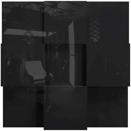 2 PACK — Acoustic Soundproofing Diffusion Panel | Acoustic Treatment for Recording Studio Home Office Podcast Living Room | Absorption - Reflection | Color Plates: (Black glossy plastic, EDISON)