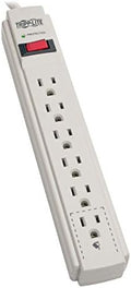 Tripp Lite Surge Protector Power Strip 120V 6 Outlet 8' Cord 990 Joule Flat Plug Gray