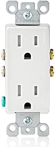 Leviton 15 Amp Decora Tamper-Resistant Duplex Electrical Wall Outlet, 10 Pack, T5325-WMP, White