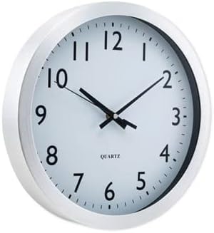 Universal UNV10425 12 in. Overall Diameter Brushed Aluminum Wall Clock - Silver Case
