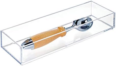 iDesign Plastic Drawer Organizer, 4" x 12" x 2", Clear