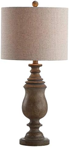 JONATHAN Y Abeline 28.5" LED Table Lamp Faux Wood Resin, Brown