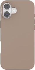 PopSockets iPhone 16 Plus Phone Case with MagSafe- Latte | Magnetic, Wireless Charging, Camera & Drop Protection, Brown, Plain, Cream, Beige, Summer Spring