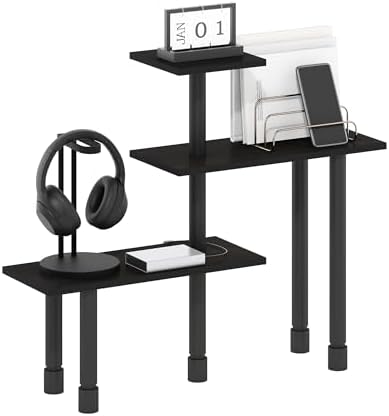Furinno Turn-N-Tube Kitchen Countertop Organizer, 3-Tier Corner Countertop Organizer Shelf, Corner Shelf, for Kitchen, Pantry, Organizers and Storage, Espresso