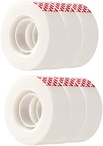 Amazon Basics Matte Finish Tape, 6 Pack, 3/4" Width x 1000" (27.8 yds) Length, Translucent
