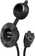 NOCO GCP1 15A AC Port Plug, 125V Power Inlet Socket, and Waterproof Electrical Outlet Receptacle Box with 16-Inch Integrated Outdoor Extension Cord