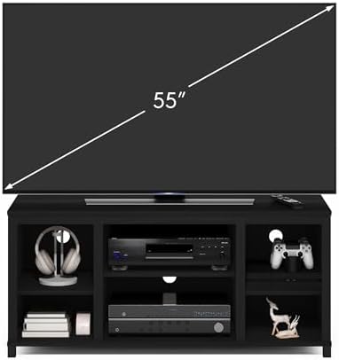 Furinno Classic 3-Tier TV Stand, Entertainment Center, Americano | for TV up to 55 Inch with Shelves, TV Console for Living Room, Bedroom