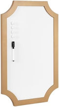 Kate and Laurel Holbrook Scalloped Magnetic Dry Erase Board with Marker and Four Magnets; 15 x 24; Gold; Decorative Wall Organization White Board for Use as Bedroom or Dorm Room Decor